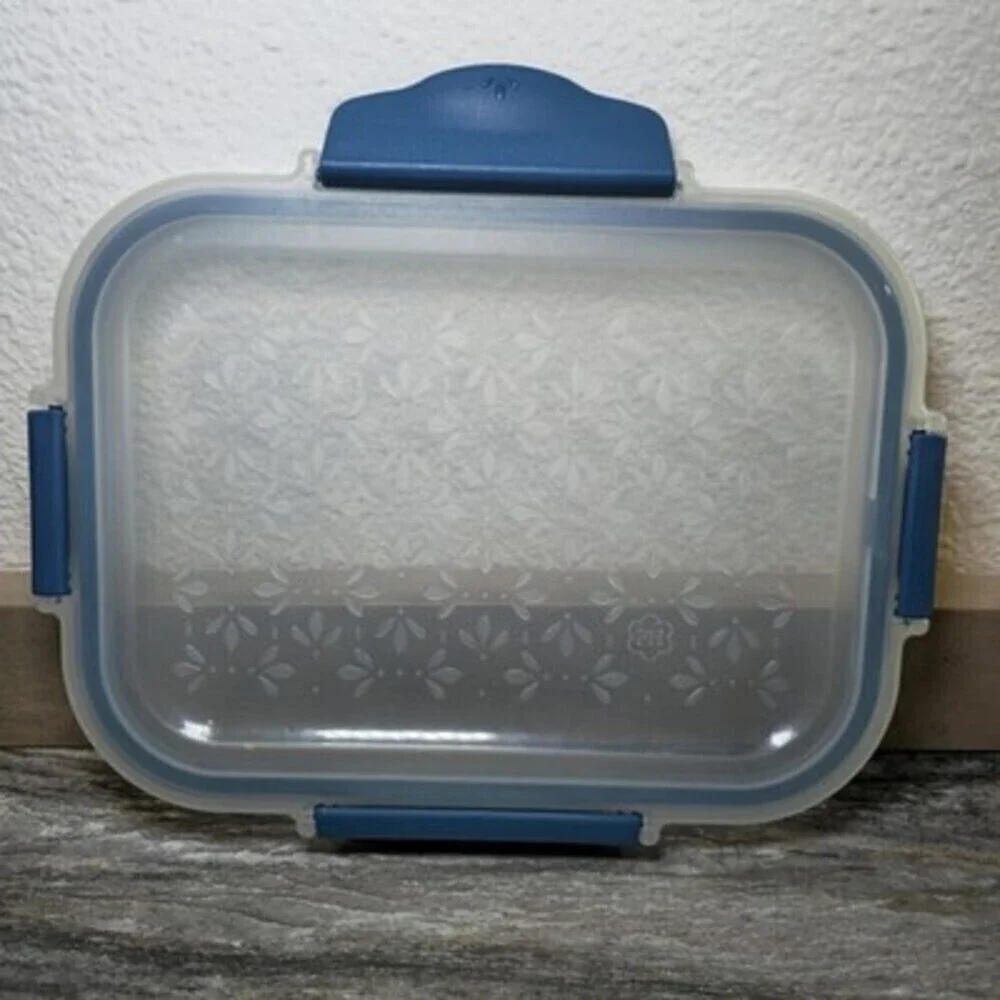 Princess House PH Snap Lock Food Storage Container Blue Floral Replacement